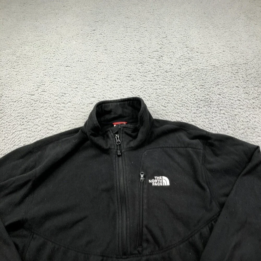 The North Face Jacket Mens Large Black Fleece 1/4 Zip TKA 100 Pullover Outdoor